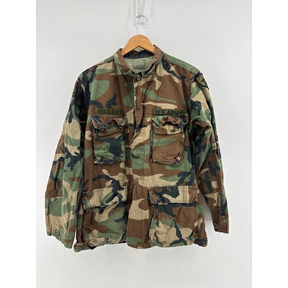 US Military Surplus BDU Army Woodland Camouflage Small Regular Fatigue Shirt